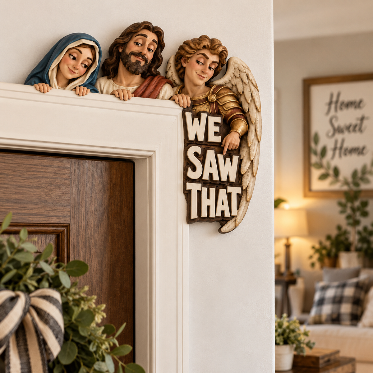 โ๏ธ ๐ WE SAW THAT Christian Door Topper & Mantel Decor
