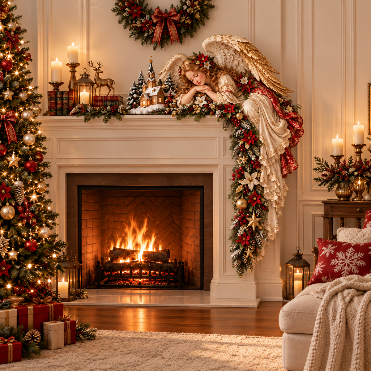 👼 Christmas Angel Door Frame Decoration