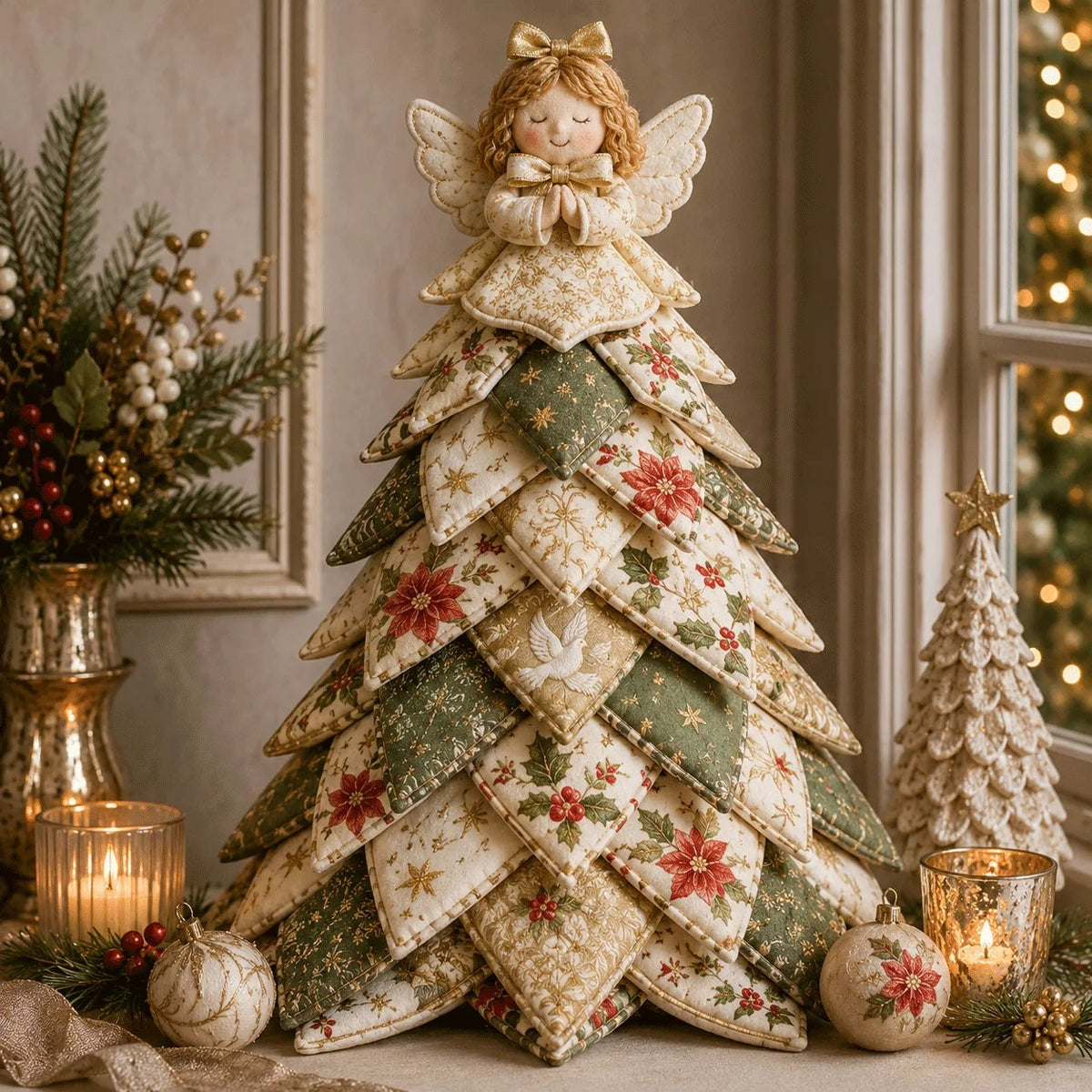 🔥Last Day 50% OFF - Americana Christmas Tree Quilt Kit | All-in-One Christmas Quilting Craft Kit