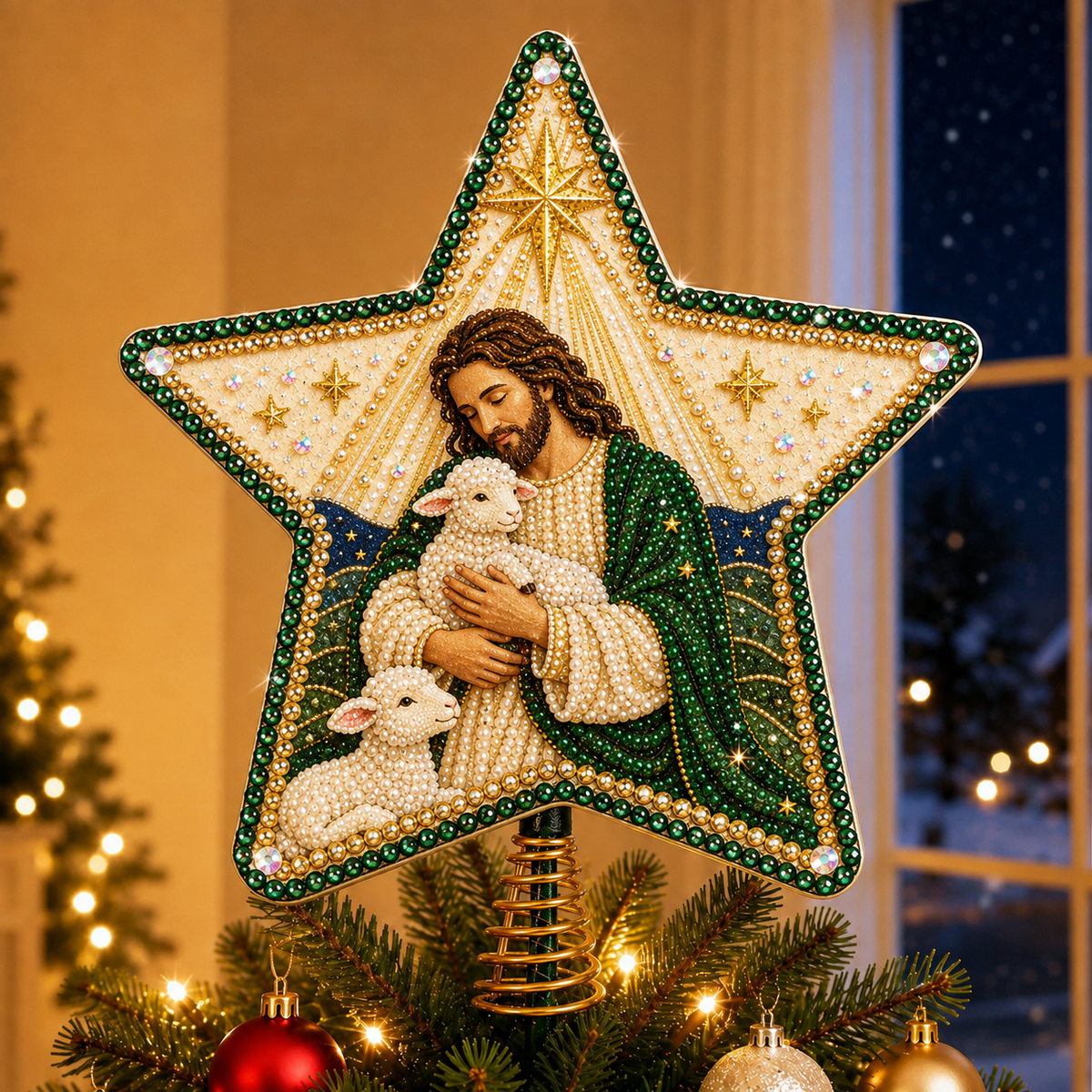 βοΈπ Christian Faith Pearl Diamond Art Christmas Tree Topper Kit