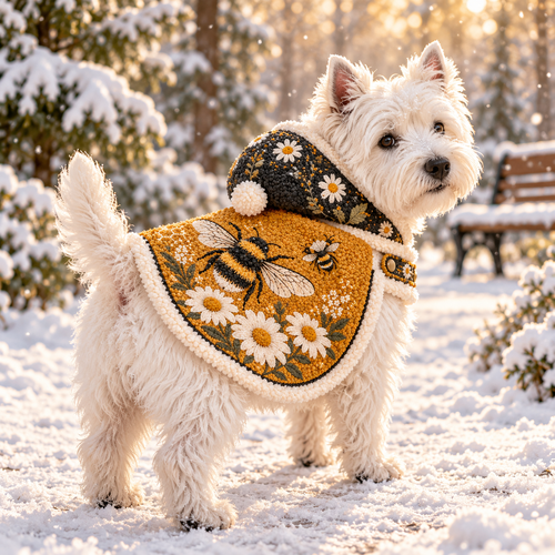 Garden Wildlife Pet Warm Cloak | Soft Fleece Hooded Pet Outfit