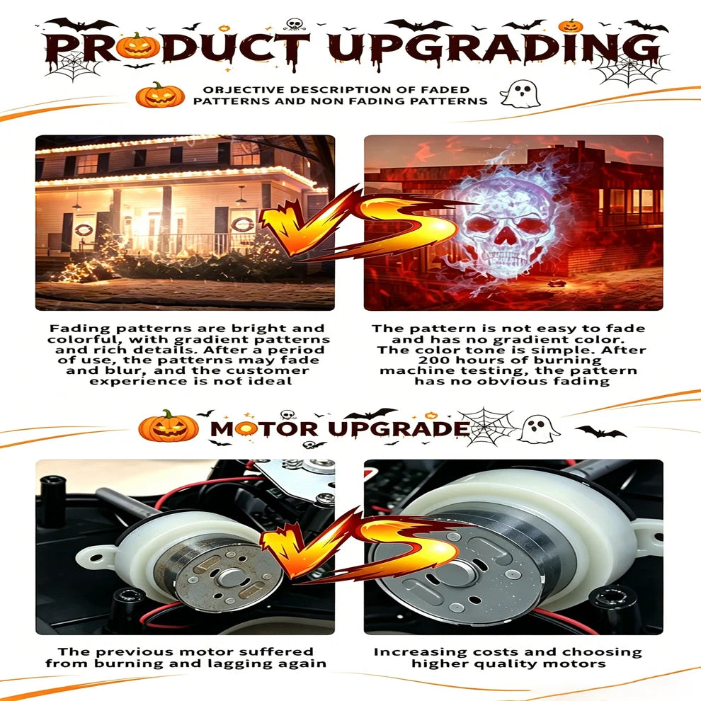☠️Halloween Skull Dynamic Light 10 Unique HD Projection Patterns
