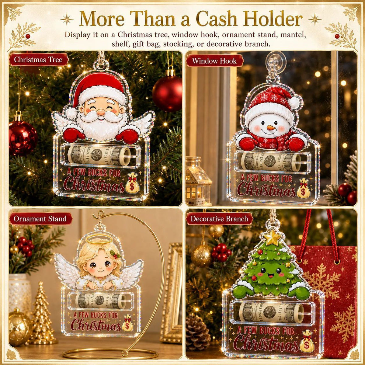 🔥Last Day 60% OFF🎄A Few Bucks For Christmas™ Crystal Acrylic Money Holder Ornament
