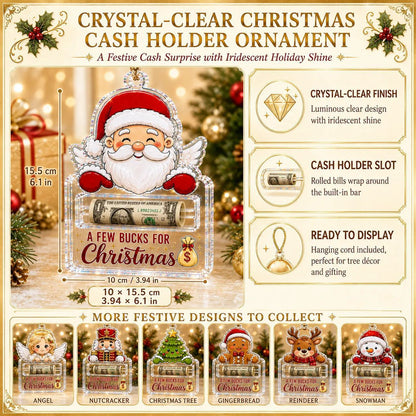 🔥Last Day 60% OFF🎄A Few Bucks For Christmas™ Crystal Acrylic Money Holder Ornament