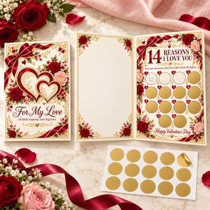 14 Reasons I Love You Scratch Off Valentine’s Card | Romantic Scratch Card Gift