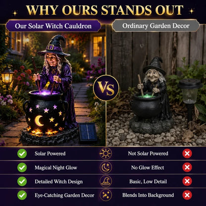 🧙‍♀️🏡Halloween Witch Glowing Cauldron Solar Light