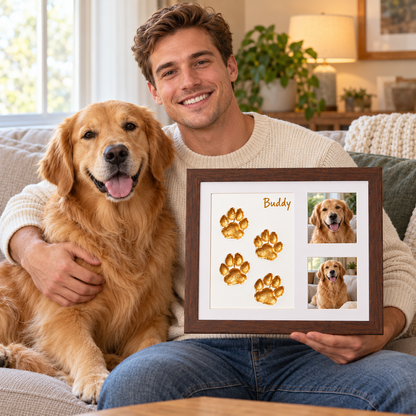 Pet Paw Print Memory Frame 🐾 | DIY Clay Pawprint Keepsake for Dog & Cat