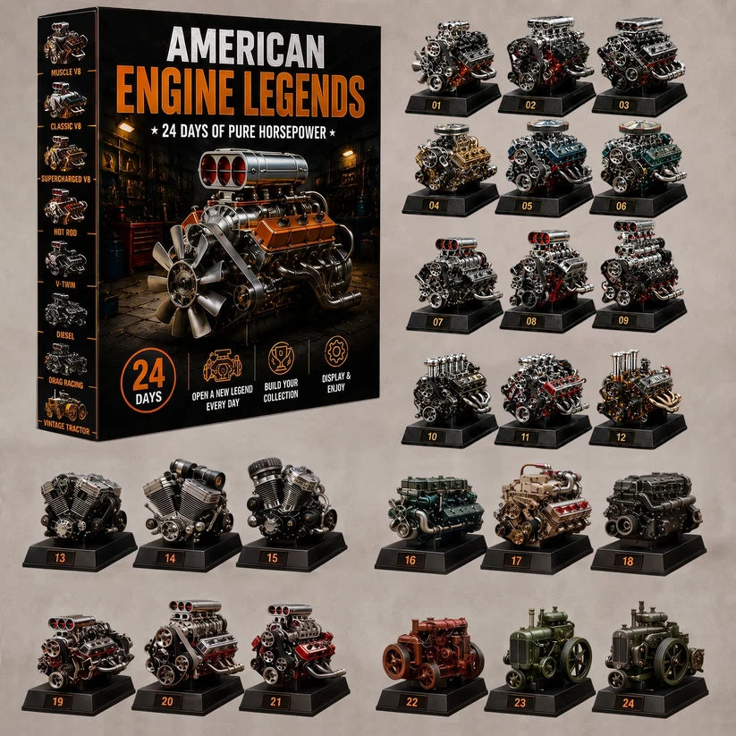 🚗American Engine Legends Advent Calendar | 24 Unique Mini Classic Engine Models