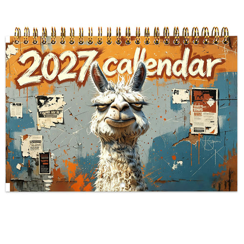 2027 Funny Illustration Wall Calendar 🎨🐱🐶