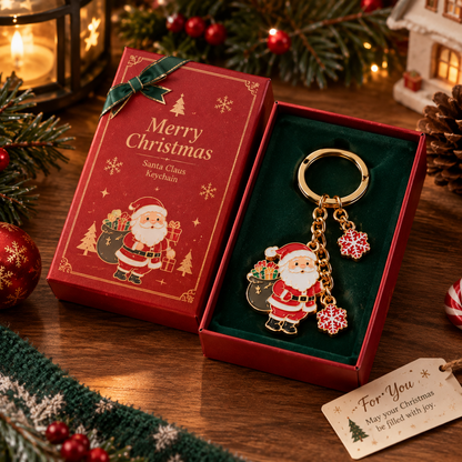 🎄Christmas Metal Keychain – Cute Christmas Character Keyring Gift