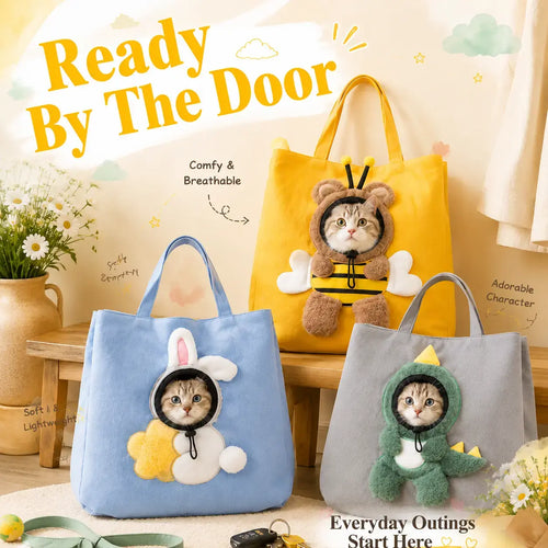Soft Breathable Cat Tote Bag, Small Dog Travel Shoulder Bag for Outdoor Travel