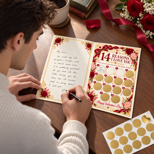 14 Reasons I Love You Scratch Off Valentine’s Card | Romantic Scratch Card Gift