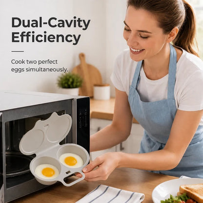 🥳2026 HOT SALE🥳💞50K+ SOLD! 🥗🎁 50% OFF! Microwave Egg Poacher——Dual‑cavity, non‑stick & easy clean. Healthier than frying – stock up & save! 🏠✅