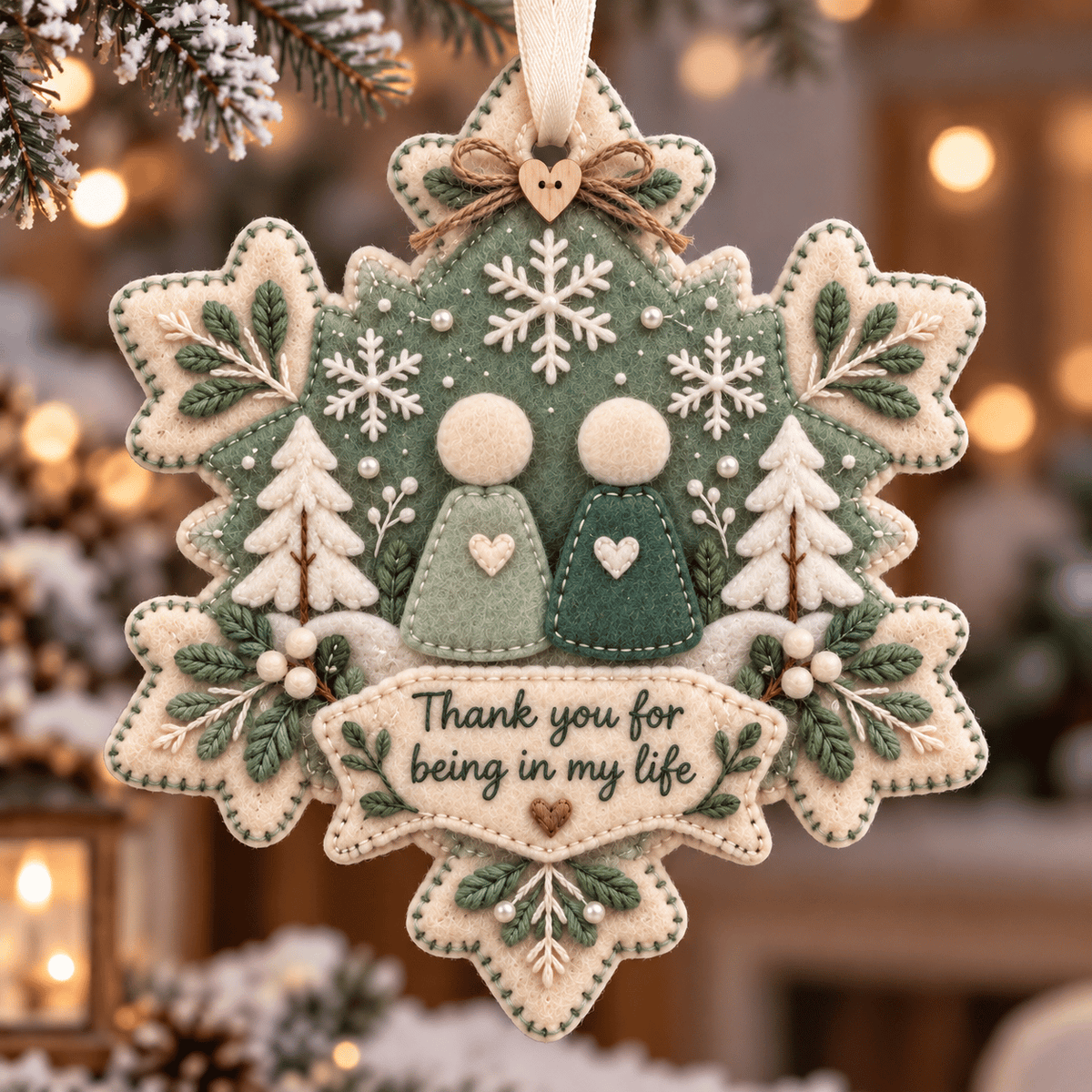 Thank You for Being in My Life🧵 Felt-Inspired Christmas Ornament