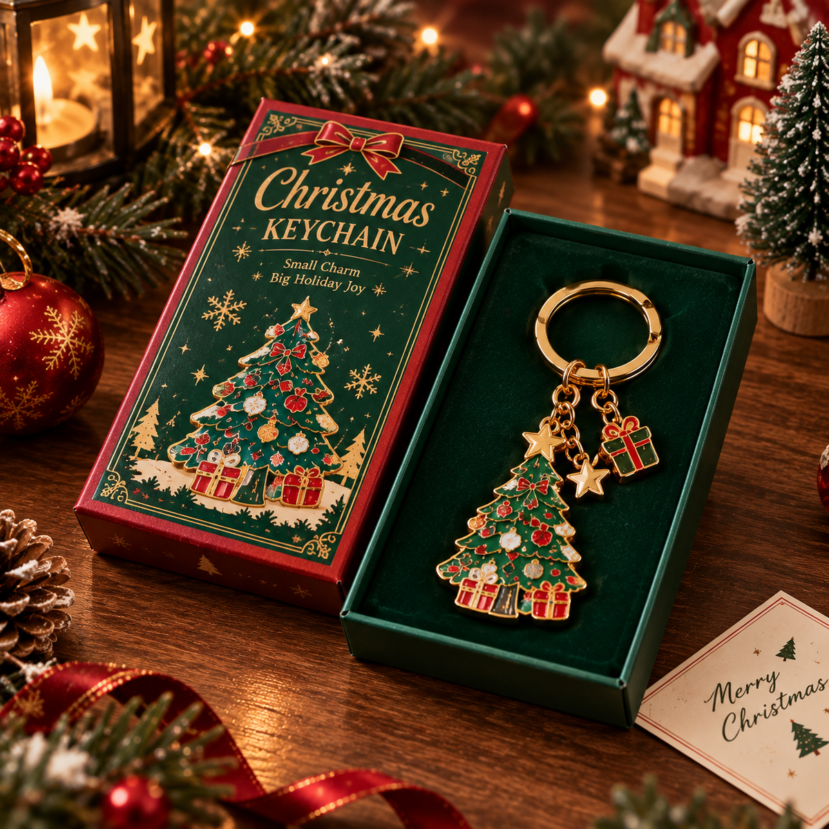 🎄Christmas Metal Keychain – Cute Christmas Character Keyring Gift