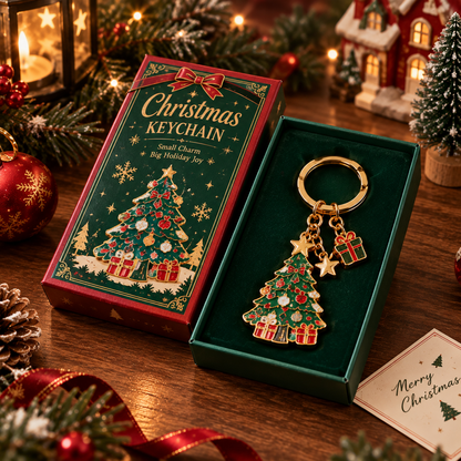 🎄Christmas Metal Keychain – Cute Christmas Character Keyring Gift