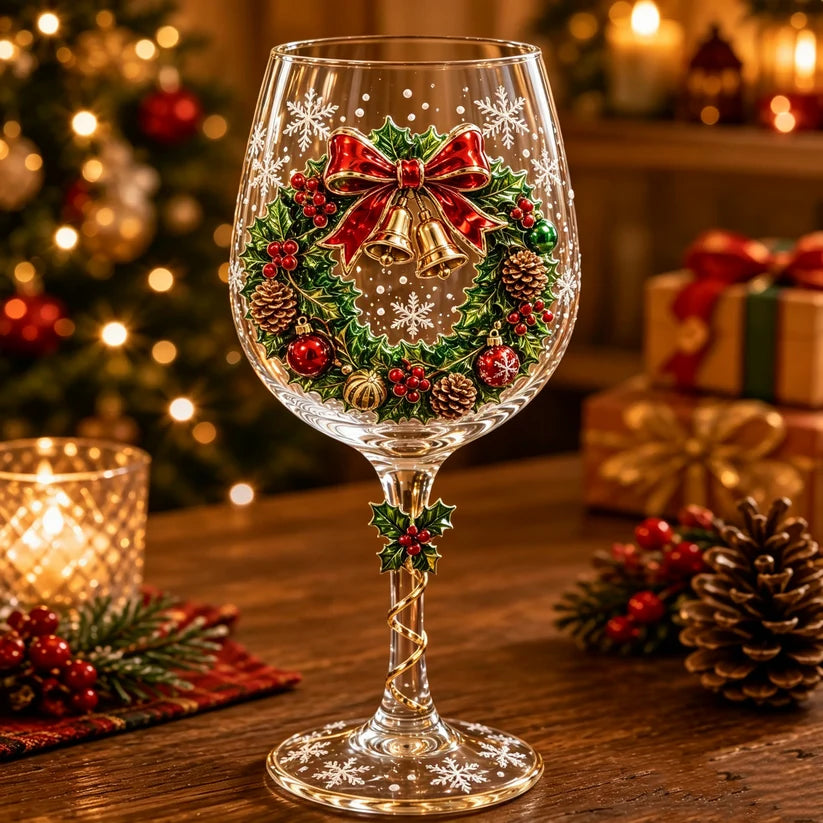 🎄🥂Christmas 3D Wine Glass Collection Gift Box Set