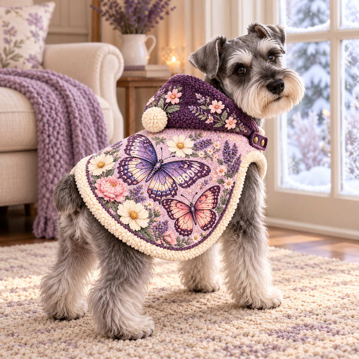 Garden Wildlife Pet Warm Cloak | Soft Fleece Hooded Pet Outfit