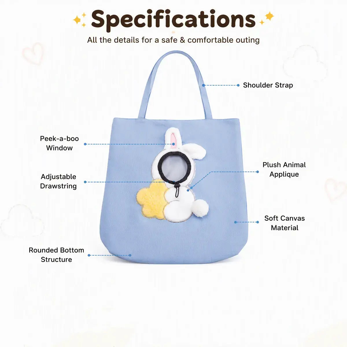 Soft Breathable Cat Tote Bag, Small Dog Travel Shoulder Bag for Outdoor Travel