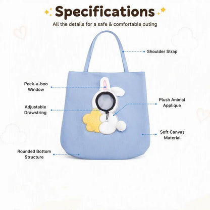 Soft Breathable Cat Tote Bag, Small Dog Travel Shoulder Bag for Outdoor Travel