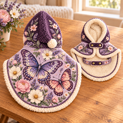 Garden Wildlife Pet Warm Cloak | Soft Fleece Hooded Pet Outfit
