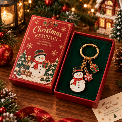 🎄Christmas Metal Keychain – Cute Christmas Character Keyring Gift