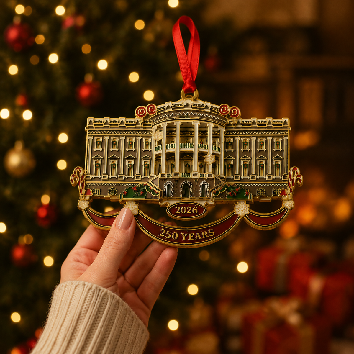 🕋✨White House Christmas tree ornaments – Holiday Keepsake🎁