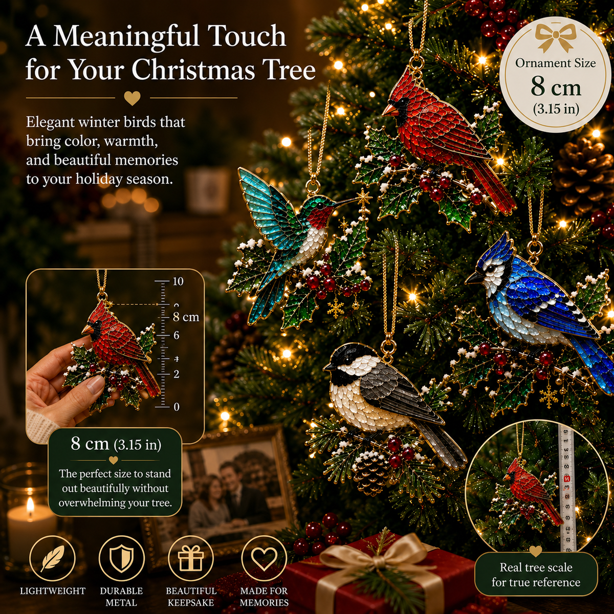 🐦🎄Winter Birds Memorial Christmas Ornaments