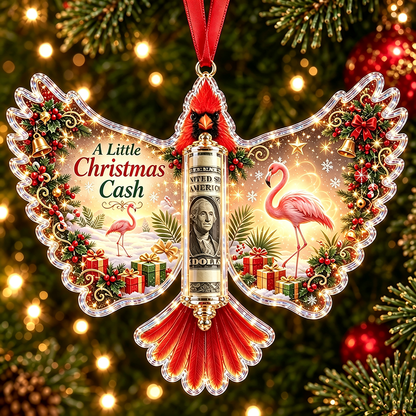 🐦 💵 Christmas Cash Gift Cardinal Ornament – Holiday Money Holder Keepsake 🎄 ✨
