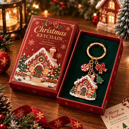 🎄Christmas Metal Keychain – Cute Christmas Character Keyring Gift