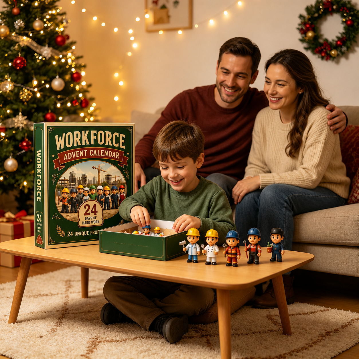 👷‍♂️👨‍🔧Workforce Advent Calendar | 24 Unique Professions Mini Figurines Christmas Gift Box