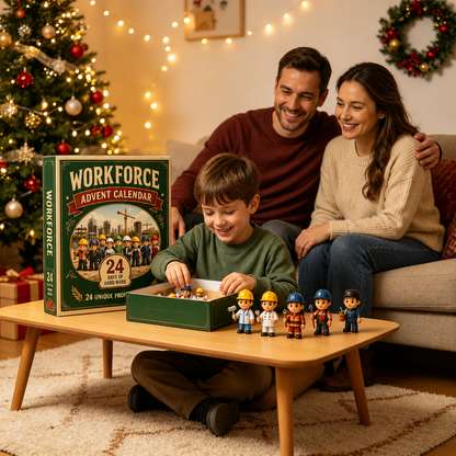 👷‍♂️👨‍🔧Workforce Advent Calendar | 24 Unique Professions Mini Figurines Christmas Gift Box