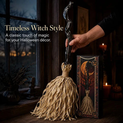 🧙‍♀️Magic Halloween Animated Moving Witch Broom Light‑Sound‑Motion🧹