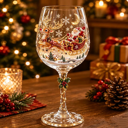 🎄🥂Christmas 3D Wine Glass Collection Gift Box Set