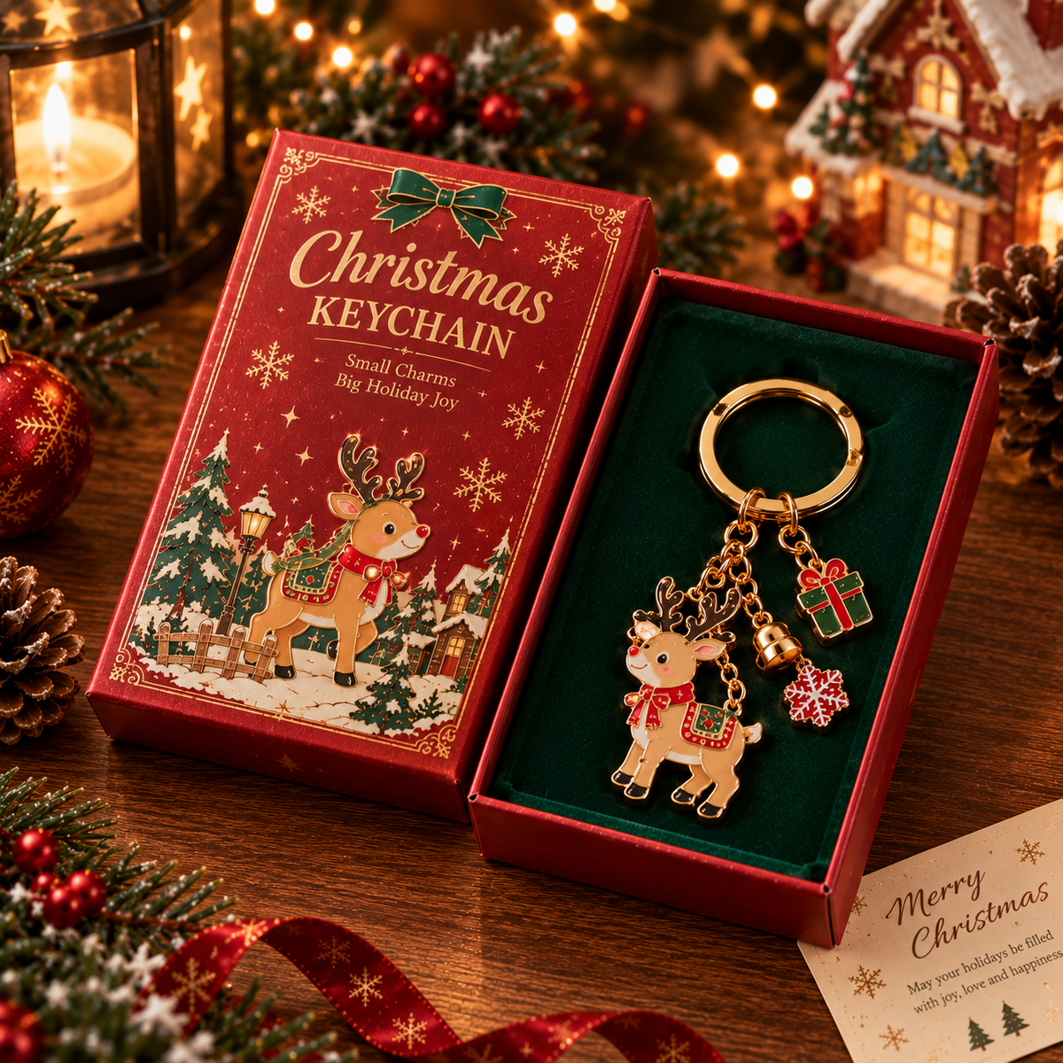 🎄Christmas Metal Keychain – Cute Christmas Character Keyring Gift