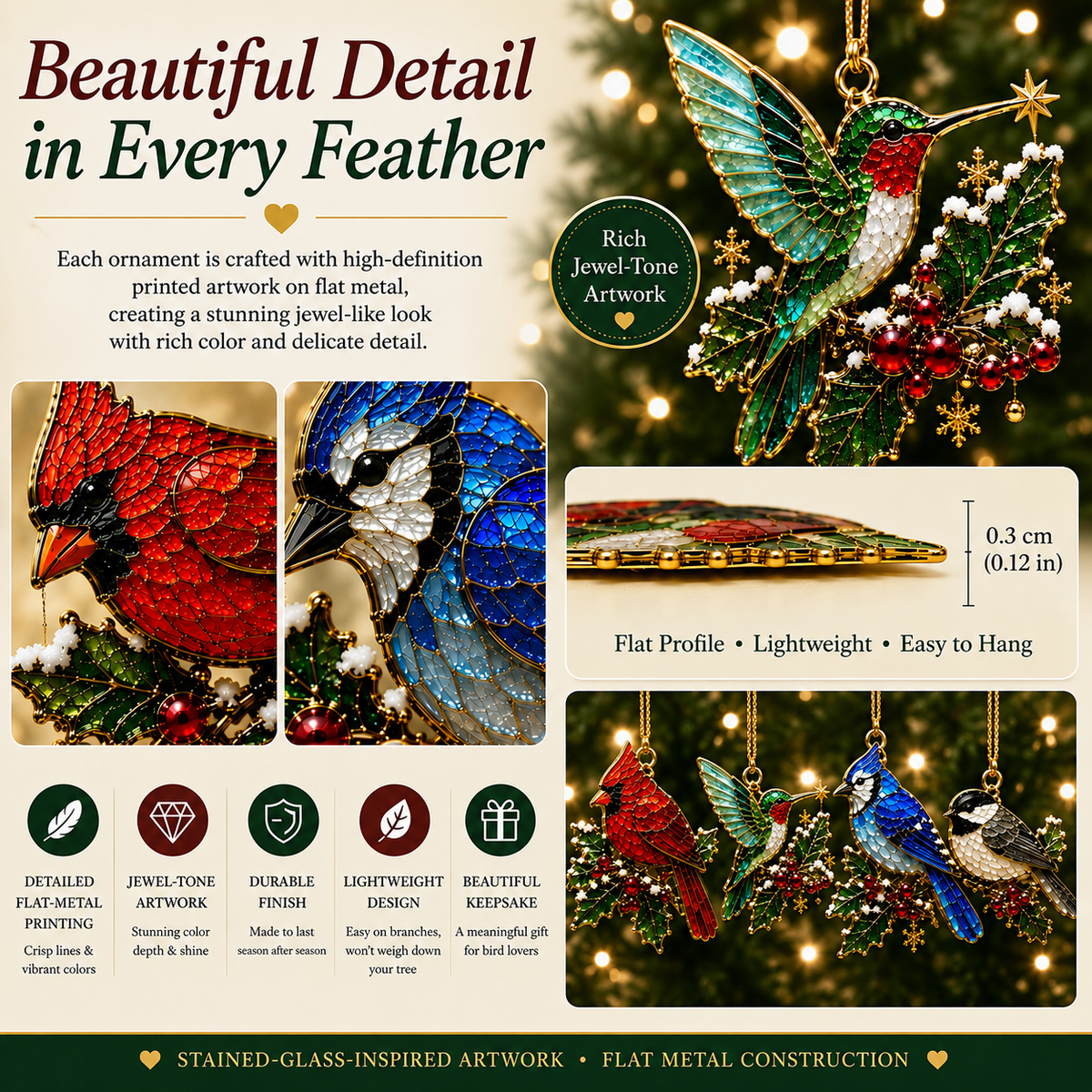 🐦🎄Winter Birds Memorial Christmas Ornaments