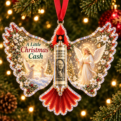 🐦 💵 Christmas Cash Gift Cardinal Ornament – Holiday Money Holder Keepsake 🎄 ✨