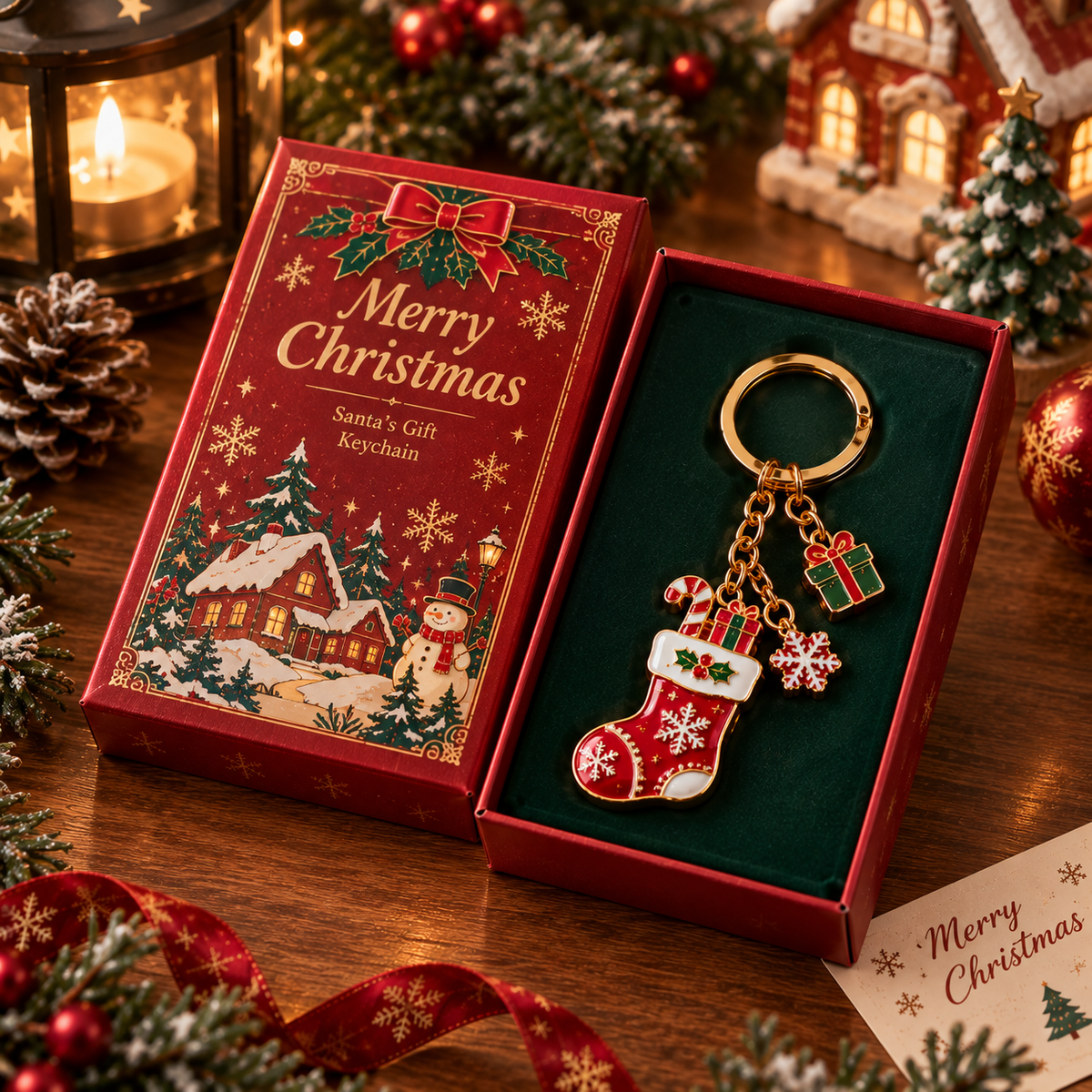 🎄Christmas Metal Keychain – Cute Christmas Character Keyring Gift