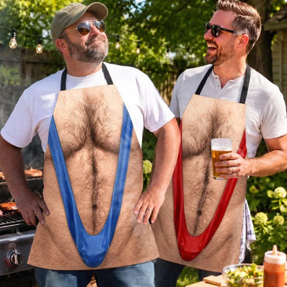 👨‍🍳🥩Realistic Hairy Chest Novelty Apron