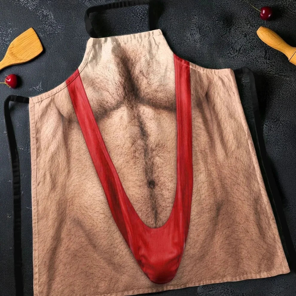 👨‍🍳🥩Realistic Hairy Chest Novelty Apron