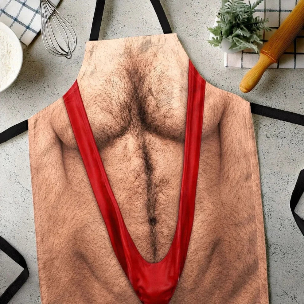 👨‍🍳🥩Realistic Hairy Chest Novelty Apron