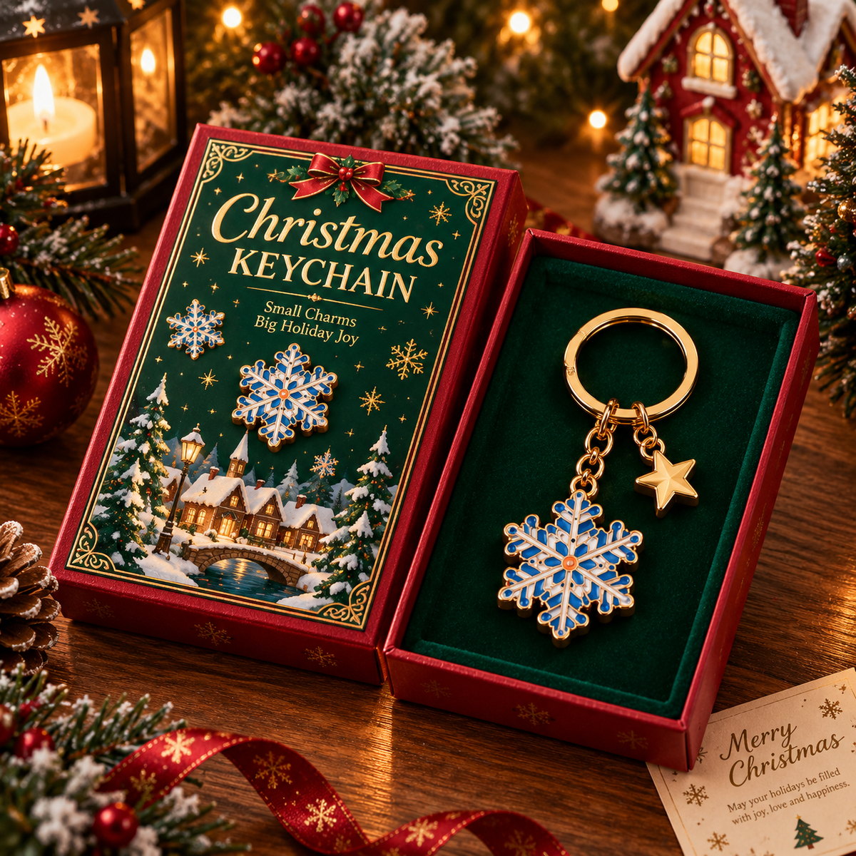 🎄Christmas Metal Keychain – Cute Christmas Character Keyring Gift