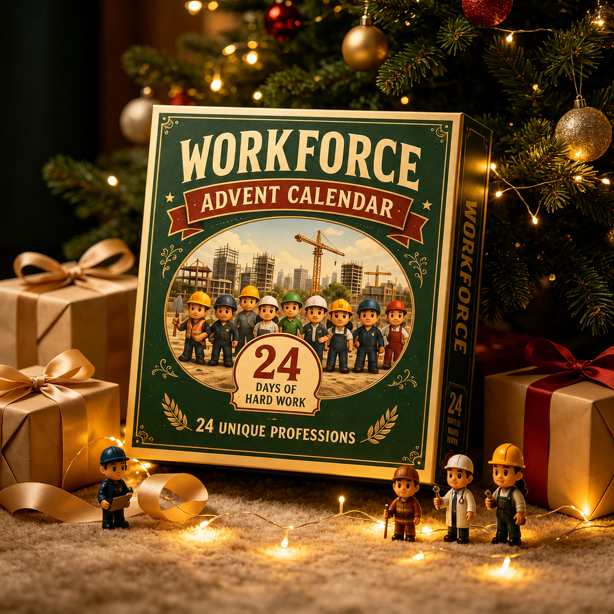 👷‍♂️👨‍🔧Workforce Advent Calendar | 24 Unique Professions Mini Figurines Christmas Gift Box