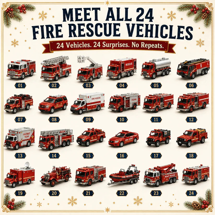 🚒🎁Fire Rescue Advent Calendar | 24 Unique Die‑Cast Fire