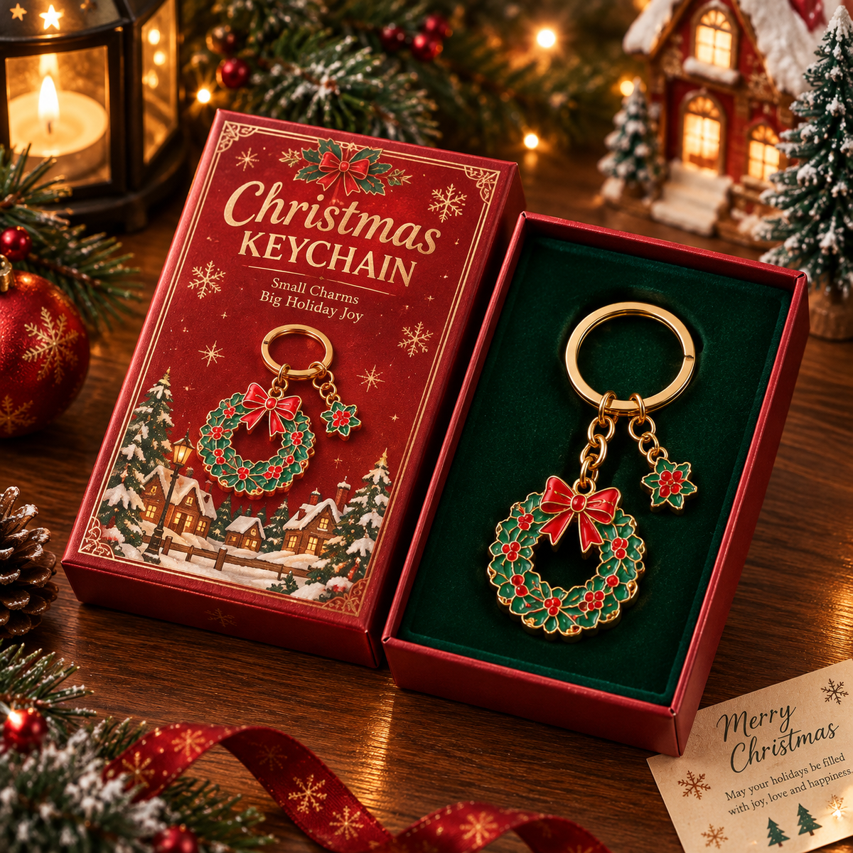🎄Christmas Metal Keychain – Cute Christmas Character Keyring Gift