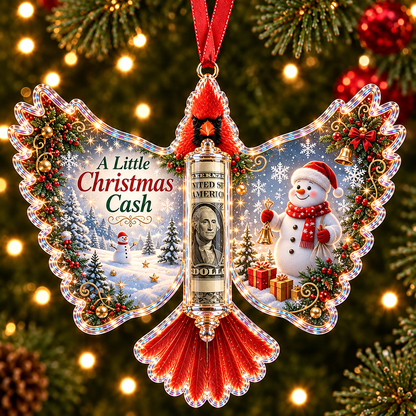 🐦 💵 Christmas Cash Gift Cardinal Ornament – Holiday Money Holder Keepsake 🎄 ✨