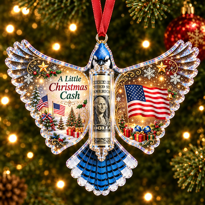 🦜 💵 Christmas Cash Gift Blue Jay Ornament – Holiday Money Holder Keepsake 🎄 ✨