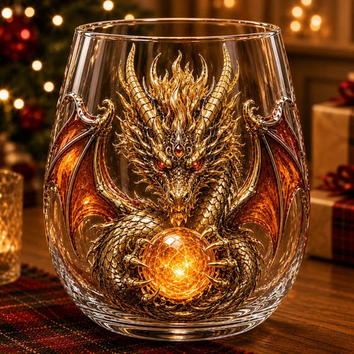 🐉✨ 3D Mythic Dragon Glass Art Cup | Luxury Raised Fantasy Glassware for Whiskey, Home Bar Décor & Legendary Gifts🎁