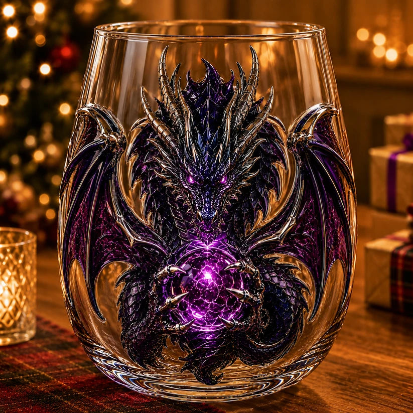 🐉✨ 3D Mythic Dragon Glass Art Cup | Luxury Raised Fantasy Glassware for Whiskey, Home Bar Décor & Legendary Gifts🎁