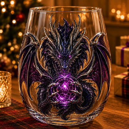 🐉✨ 3D Mythic Dragon Glass Art Cup | Luxury Raised Fantasy Glassware for Whiskey, Home Bar Décor & Legendary Gifts🎁